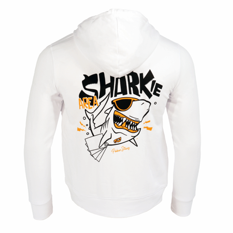 POKERSTARS “SHARKIE AREA” WHITE HOODIE