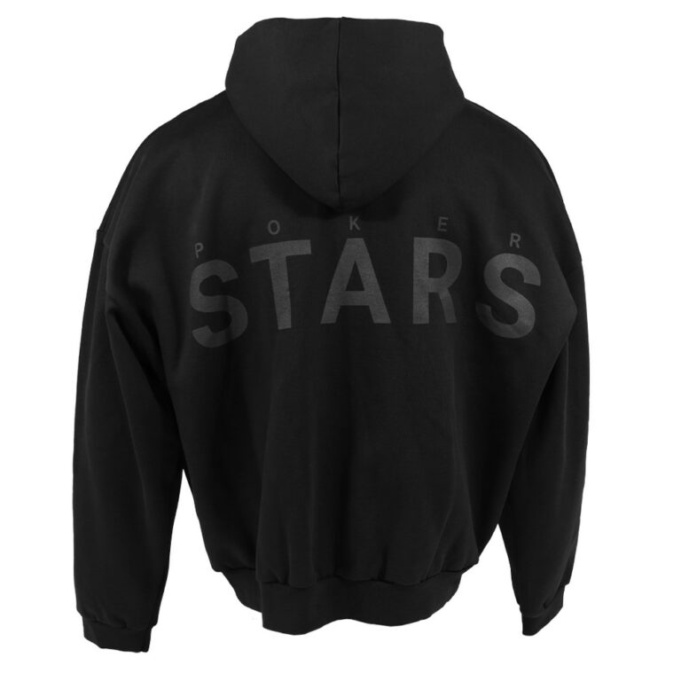 POKERSTARS OVERSIZED ‘S T A R S’ BLACK HOODIE