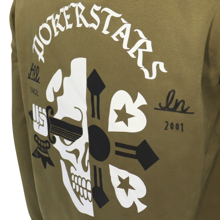 POKERSTARS SKULL & SWORD KHAKI HOODIE