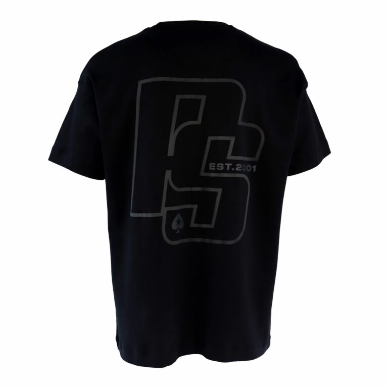 POKERSTARS ORIGIN OVERSIZED DROP SHOULDER BLACK T-SHIRT
