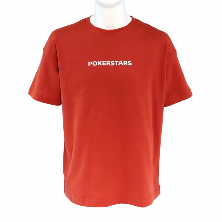 POKERSTARS ORIGIN OVERSIZED DROP SHOULDER RED T-SHIRT