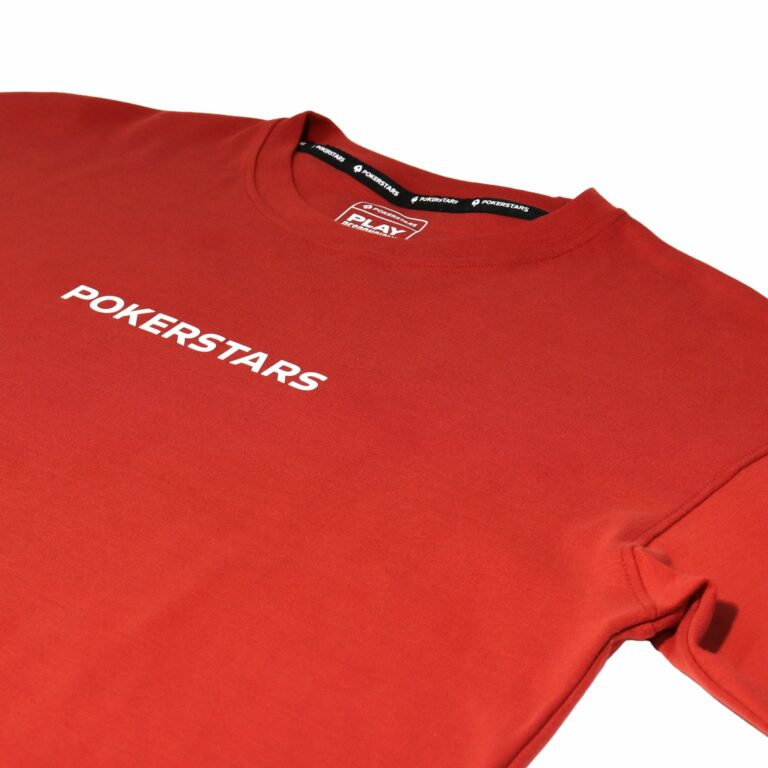 POKERSTARS ORIGIN OVERSIZED DROP SHOULDER RED T-SHIRT